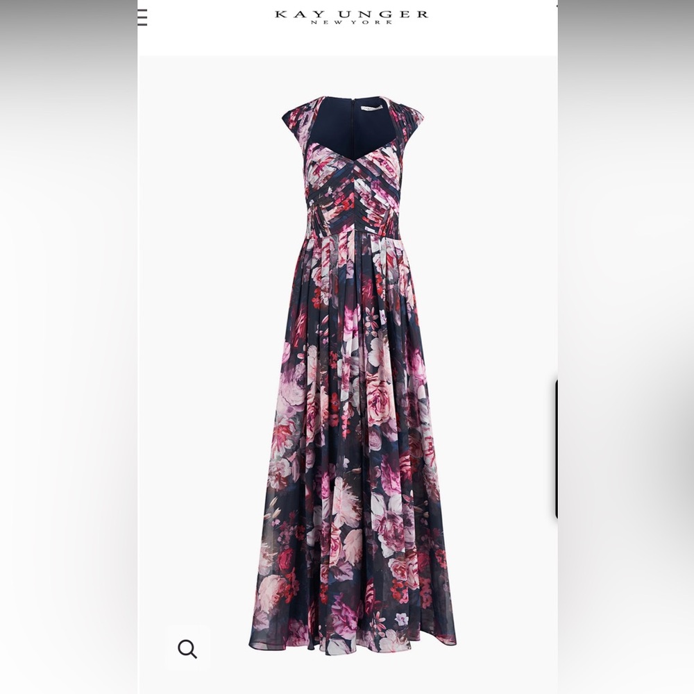 NWT! Kay Unger Noelle Pleated Gown